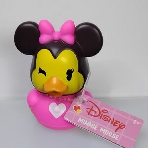 Disney Minnie Mouse Duckalooz Neon Pink Valentines Day Rubber Duck Figure